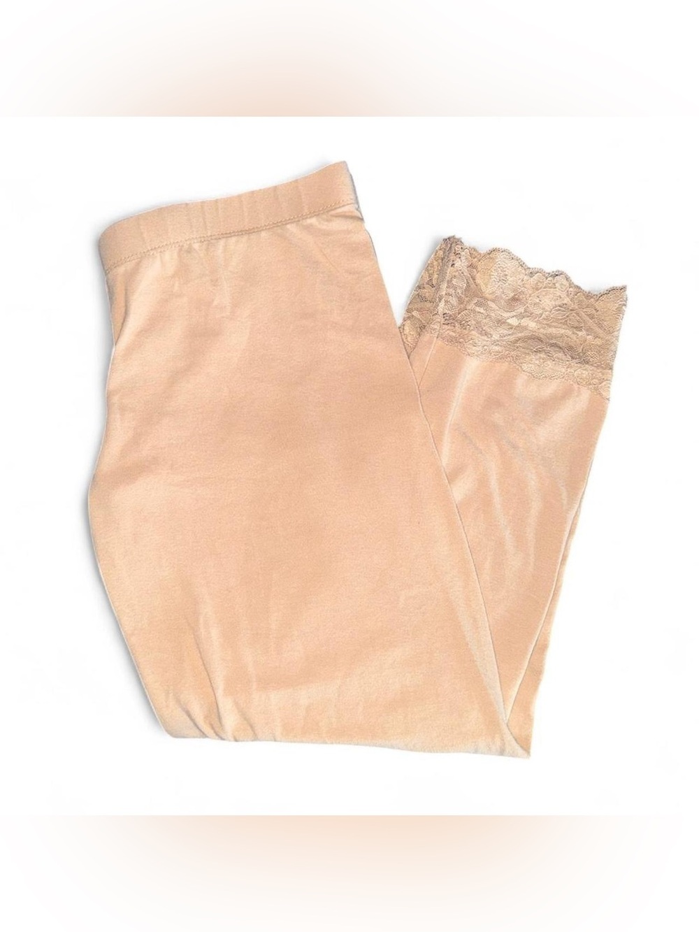 Bozzolo Lace Trim Slip Shorts - Beige